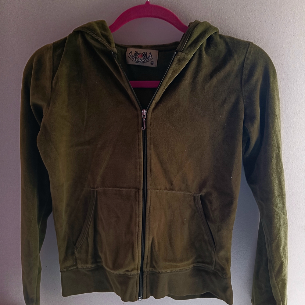Juicy Couture Green Zip-Up Hoodie with Hood